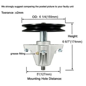 q&p Outdoor Power Spindle Assembly Bracket Replace MTD 618-06989, 918-06989, Compatible with MTD Models T1500 T1600 LT 4600 CLT46CVT