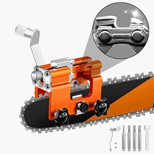 chainsaw sharpening kit,portable chainsaw sharpening jig, hand crank chainsaw blade sharpener suitable for all kinds of chain saws and electric saws, diy lumberjack, garden worker