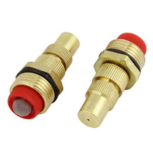 qtqgoitem garden lawn water spray nozzle 20mm male threaded 2pcs gold tone (model: 4e7 ef5 077 e24 691)