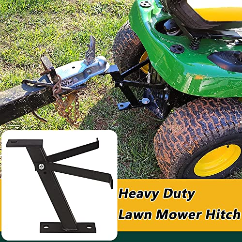 A-KARCK Lawn Mower Hitch, Heavy Duty Lawn Tractor Hitch Solid Iron Construction, Black Powder Coated Riding Mower Hitch