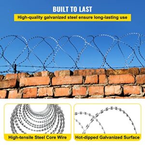 VEVOR 98FT Razor Wire, 98 FT, Sliver