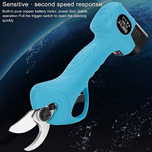 Professional Electric Pruning Shears Rechargeable Scisssors 16.8V Li-ion Battery Electric Cordless Electric Pruning Shears for Sharp Cutting Tool to Fruit Garden Every Family