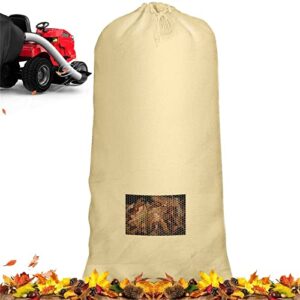whxhj tractor leaf bag wear-resistant oversized, garden leaf bag 80 × 51 inch, 420d oxford cloth wear-resistant lawn mower grass catcher bag for all lawn mower tractor,beige