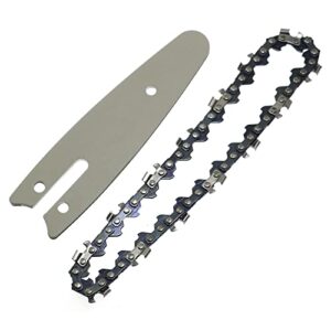 rlecs 4 inch mini chainsaw chain and guide bar set chainsaw accessories 4-inch replacement saw chain bar for 4 inch mini cordless handheld electric chainsaw (1 chain+1 bar)