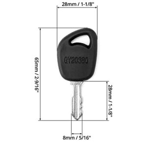 QWORK 10 Pieces Ignition Key GY20680 for Most Lawn Mowers and Lawn Tractors, Compatible with John Deere 100, D100, E100, G100, L100, LA100, LT, SST, X300, X500 and X700 Series