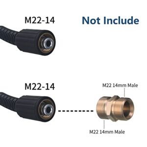 Tool Daily High Pressure Washer Hose, 25 FT X 1/4 Inch, 3600 PSI, M22 14mm, Replacement Power Washer Hose for Most Brands