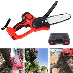 Mini Electric Chain Saw 8 inch 18V 800W Handheld Chainsaw Portable Tree Cutting Chain Saw Power Tool Small Tree Bush Branch Wood Cutter Garden Chain Saw Electric Wood Cutting Chainsaw