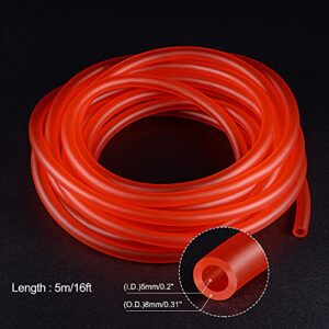 MECCANIXITY PVC Petrol Fuel Line Hose 3/16" x 5/16" 16ft Red for Chainsaws Lawn Mower String Trimmer Blowers Small Engines