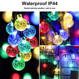 Nuanchu Globe Solar String Lights 50 LED 23 Ft Waterproof Outdoor Indoor Crystal Balls Fairy Lights with 8 Modes for Home Garden Patio Yard Wedding Christmas Decoration (Multi-Color)