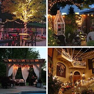 OxyLED Solar String Lights Outdoor Garden Waterproof, 120 LED 66 Ft Globe String Lights Bedroom Indoor Decorative 8 Modes Fairy Lights USB Rechargeable for Patio Backyard Party Wedding Warm White