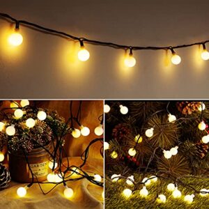 OxyLED Solar String Lights Outdoor Garden Waterproof, 120 LED 66 Ft Globe String Lights Bedroom Indoor Decorative 8 Modes Fairy Lights USB Rechargeable for Patio Backyard Party Wedding Warm White