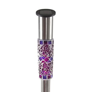 Solar Outdoor LED Light, Battery Operated Stainless Steel Mosaic Column Path and Walkway Lights For Landscape, Patio, Pathways by Pure Garden