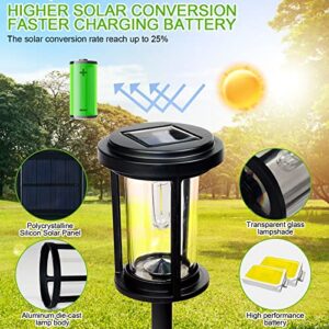 RM Family Waterproof Led Solar Outdoor Lights - Auto On/Off Solar Garden Lights Large Capacity Battery Long-Lasting Solar Pathway Lights High Brightness Driveway Lights 4 Packs