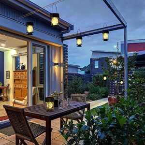 Solar Lanterns Outdoor Hanging - 2 Pack Waterproof Landscape Lights Solar Table Lamps with Retro Design, Warm LEDs Fairy Lights for Indoor Tabletop Patio, Garden, Yard, and Pathway Decoration