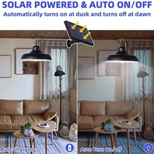 Solar Pendant Light Outdoor - Solar Shed Lights Indoor 3000K|4500K|6500K| with Remote Control Solar Outdoor Lights,IP65 Waterproof Solar Indoor Lights for Garden,Chicken Coop,Gazebo,Barn