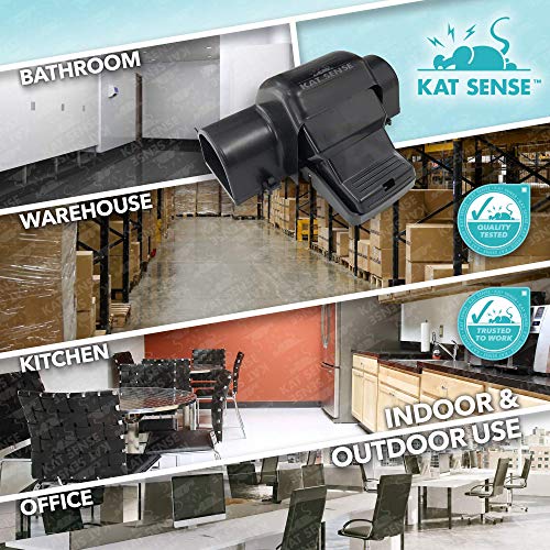 Kat Sense Covered Rat & Chipmunk Traps, Prevents Accidental Triggering with Tunneled Design, Quick Humane Kill, Indoor 'N Outdoor Mouse Snap Traps