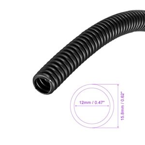 DMiotech 15.8mmx12mmx2m Plastic Non-Split Corrugated Tubing Indoor Outdoor Cord Management for Wrap Tidy Office Garden