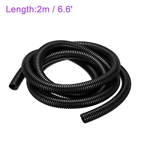 DMiotech 15.8mmx12mmx2m Plastic Non-Split Corrugated Tubing Indoor Outdoor Cord Management for Wrap Tidy Office Garden