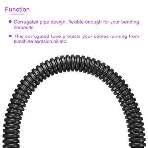 DMiotech 10mmx8mmx5m Plastic Non-Split Corrugated Tubing Indoor Outdoor Cord Management for Wrap Tidy Office Garden