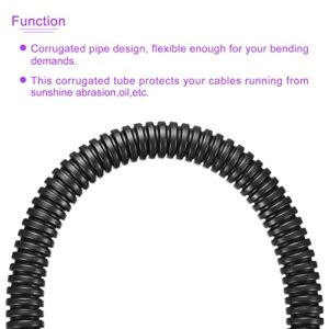 DMiotech 10mmx8mmx8m Plastic Non-Split Corrugated Tubing Indoor Outdoor Cord Management for Wrap Tidy Office Garden