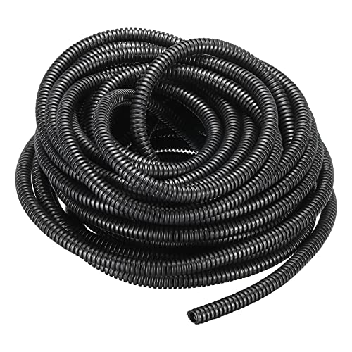 DMiotech 9mmx6mmx10m PP Non-Split Corrugated Tubing Indoor Outdoor Cord Management for Wrap Tidy Office Garden