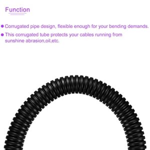 DMiotech 13.0mmx10mmx3.0m PP Non-Split Corrugated Tubing Indoor Outdoor Cord Management for Wrap Tidy Office Garden