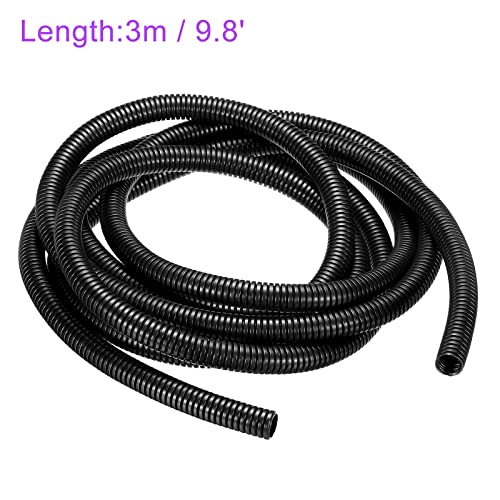 DMiotech 13.0mmx10mmx3.0m PP Non-Split Corrugated Tubing Indoor Outdoor Cord Management for Wrap Tidy Office Garden