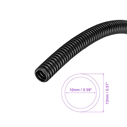 DMiotech 13.0mmx10mmx3.0m PP Non-Split Corrugated Tubing Indoor Outdoor Cord Management for Wrap Tidy Office Garden