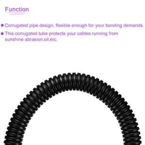 DMiotech 13.0mmx9.5mmx5m Plastic Non-Split Corrugated Tubing Indoor Outdoor Cord Management for Wrap Tidy Office Garden