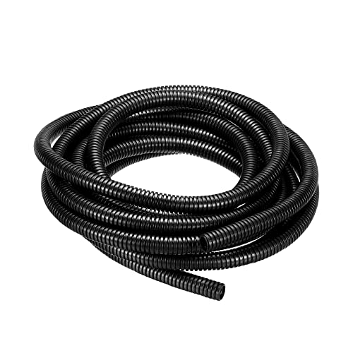 DMiotech 13.0mmx9.5mmx5m Plastic Non-Split Corrugated Tubing Indoor Outdoor Cord Management for Wrap Tidy Office Garden