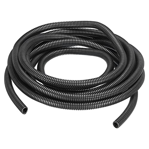 DMiotech 12mmx9mmx5m PP Split Corrugated Tubing Indoor Outdoor Wire for Wrap Tidy Office Garden