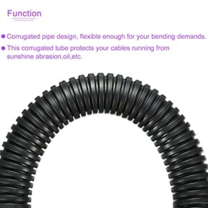 DMiotech 21.2mmx17mmx2m Plastic Non-Split Corrugated Tubing Indoor Outdoor Cord Management for Wrap Tidy Office Garden