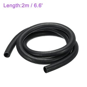 DMiotech 21.2mmx17mmx2m Plastic Non-Split Corrugated Tubing Indoor Outdoor Cord Management for Wrap Tidy Office Garden