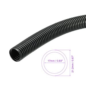 DMiotech 21.2mmx17mmx2m Plastic Non-Split Corrugated Tubing Indoor Outdoor Cord Management for Wrap Tidy Office Garden