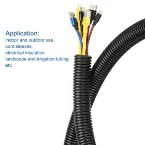 DMiotech 21.2mmx17mmx2m Plastic Non-Split Corrugated Tubing Indoor Outdoor Cord Management for Wrap Tidy Office Garden