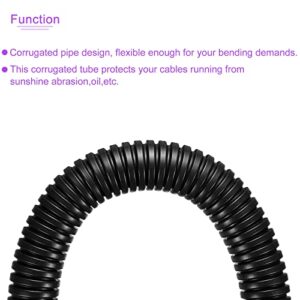 DMiotech 18.5mmx14.5mmx2m Plastic Non-Split Corrugated Tubing Indoor Outdoor Cord Management for Wrap Tidy Office Garden