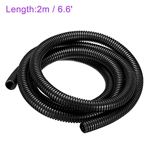 DMiotech 18.5mmx14.5mmx2m Plastic Non-Split Corrugated Tubing Indoor Outdoor Cord Management for Wrap Tidy Office Garden