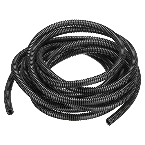 DMiotech 10mmx7mmx5m PP Split Corrugated Tubing Indoor Outdoor Wire for Wrap Tidy Office Garden