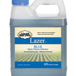 Liquid Harvest Lazer Blue - 32 Ounces - Concentrated Spray Pattern Indicator - Perfect Weed Spray Dye, Herbicide Dye, Fertilizer Marking Dye, Turf Mark and Blue Herbicide Marker