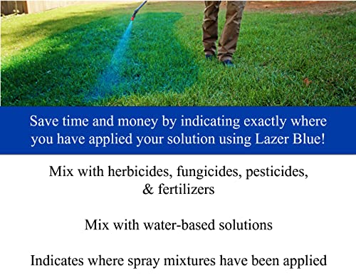 Liquid Harvest Lazer Blue - 32 Ounces - Concentrated Spray Pattern Indicator - Perfect Weed Spray Dye, Herbicide Dye, Fertilizer Marking Dye, Turf Mark and Blue Herbicide Marker