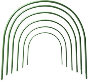 rtway greenhouse hoops, 6 pack plant support garden stakes, rust-free grow tunnel 4ft long steel with plastic coated support hoops for garden fabric, garden netting – 18.9″h x 18.9″w