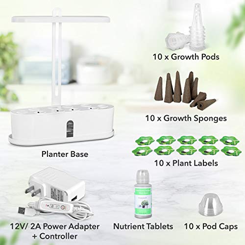 DR GOODROW Hydroponics Growing System - 10 Pods Indoor Herb Garden with Grow Light | Indoor Grow Kit for Growing Herbs, Plants & Vegetables | Soil-Free Smart Garden | LED Hydroponic Garden Plant Kit