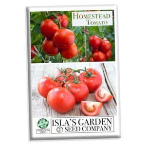 homestead heirloom tomato seeds, 250+ seeds per packet, (isla’s garden seeds), non gmo seeds, botanical name: solanum lycopersicum