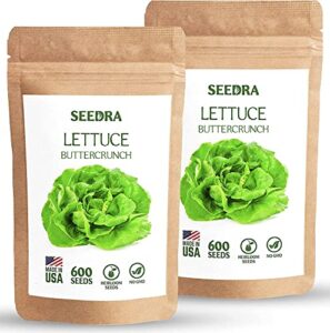 seedra.us lettuce seeds for indoor and outdoor planting – home garden – 1200 seeds – gmo-free and heirloom seeds – 2 pack