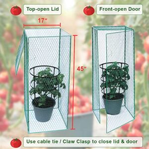 Heidi Tomato Plant Cover Rats Proof Protectors from Animals Squirrels for Garden Metal Tomato Cage to Keep Animal Out Pepper Protection Cover for Rabbits