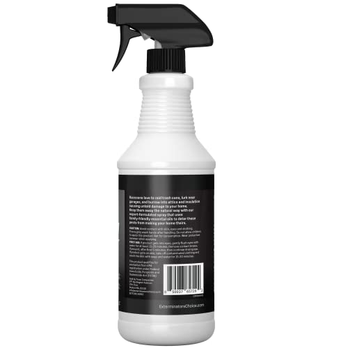 Exterminator’s Choice - Raccoon Defense Spray - 32 OZ - Natural, Non-Toxic Raccoon Repellent - Quick and Easy Pest Control - Safe Around Kids and Pets