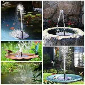 AISITIN 3.5W Solar Bird Bath Fountain Built-in 1500mAh Battery, Solar Water Fountain with 6 Nozzles, Solar Floating Fountain Pump for Bird Bath, Fish Tank, Pond, Pool, Garden and Outdoor