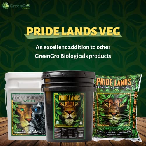 Pride Lands Veg & Bloom - Organic Advanced Nutrients Blend with Mycorrhizae/Rapid Vegetative Growth & Root Development/Contains Biochar/pH Buffer/Compost Teas/Hydroponics Nutrients (2 lb)