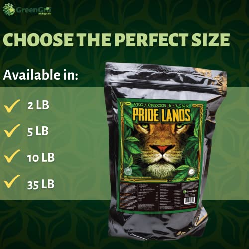 Pride Lands Veg & Bloom - Organic Advanced Nutrients Blend with Mycorrhizae/Rapid Vegetative Growth & Root Development/Contains Biochar/pH Buffer/Compost Teas/Hydroponics Nutrients (2 lb)