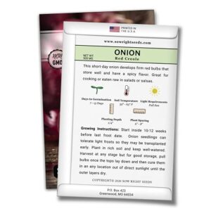 Sow Right Seeds - Onion Seed Collection for Planting - Yellow Sweet Spanish, Red Creolo, and Japanese Bunching Onion - Non-GMO Heirloom Packets with Instructions to Plant a Home Vegetable Garden